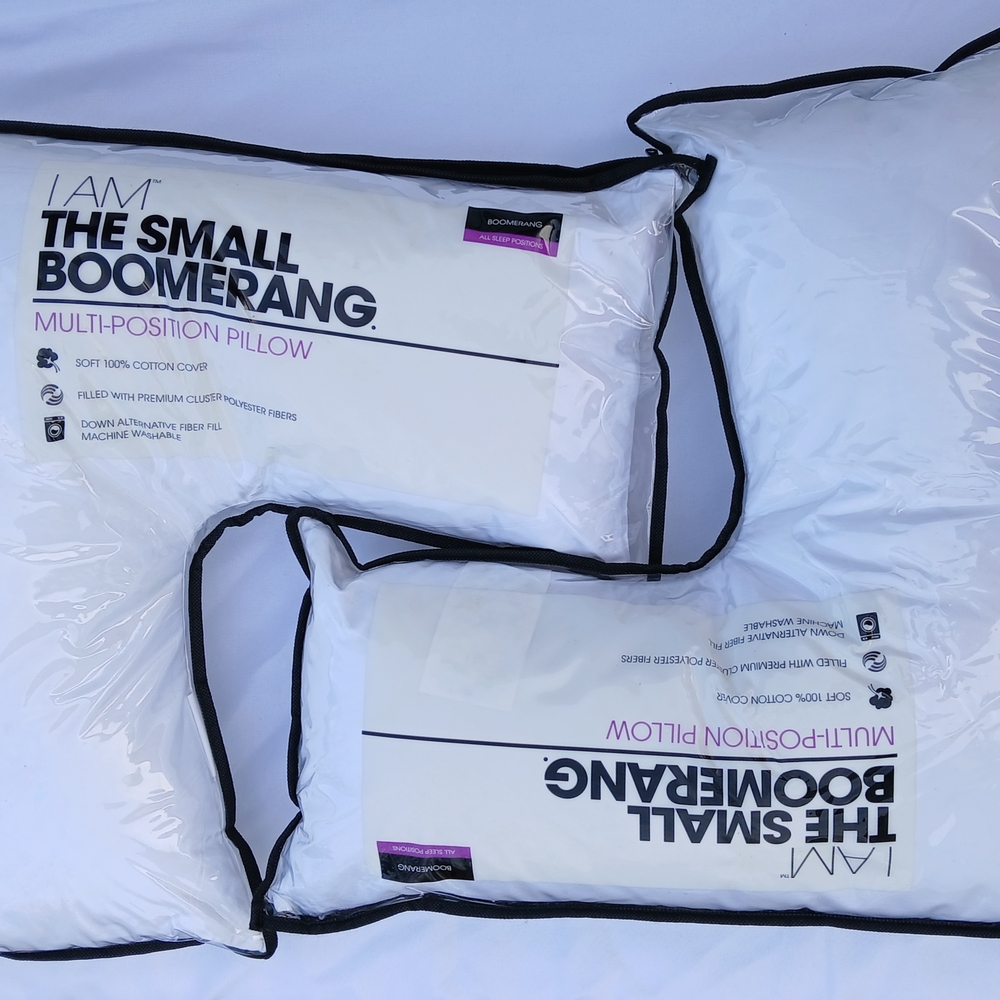 The Small Boomerang Multi-Position Pillow - White